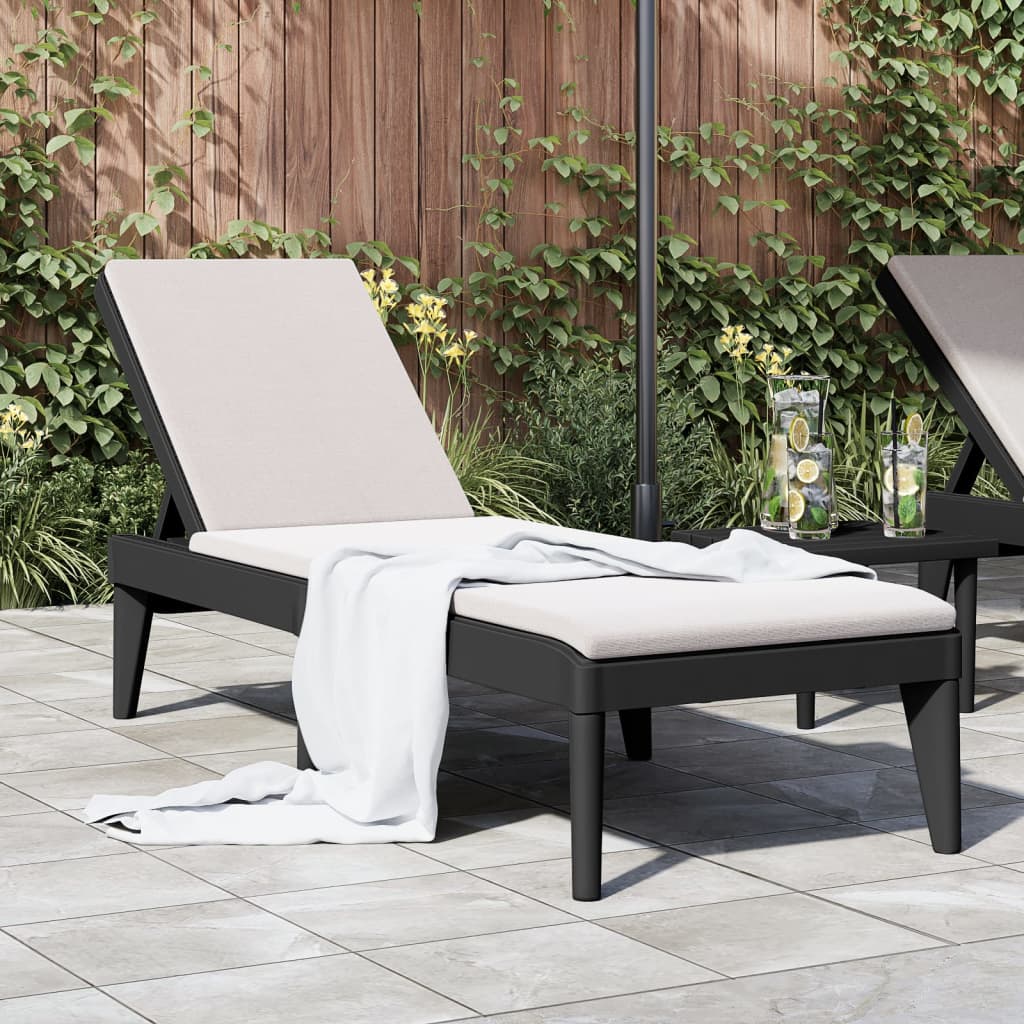 Sun lounger 186x60x29 cm PP anthracite