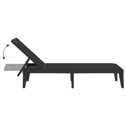 Sun lounger 186x60x29 cm PP anthracite