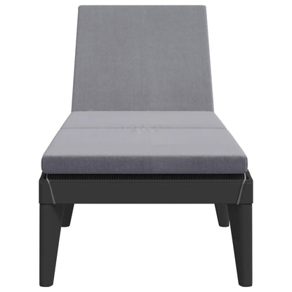Sun lounger with cushion 186x60x29 cm PP anthracite
