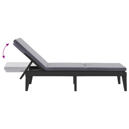 Sun lounger with cushion 186x60x29 cm PP anthracite