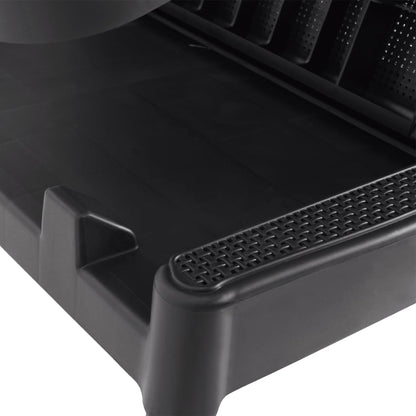 Sun lounger with cushion 186x60x29 cm PP anthracite