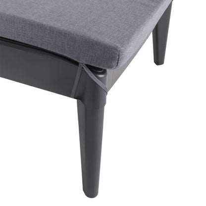 Sun lounger with cushion 186x60x29 cm PP anthracite