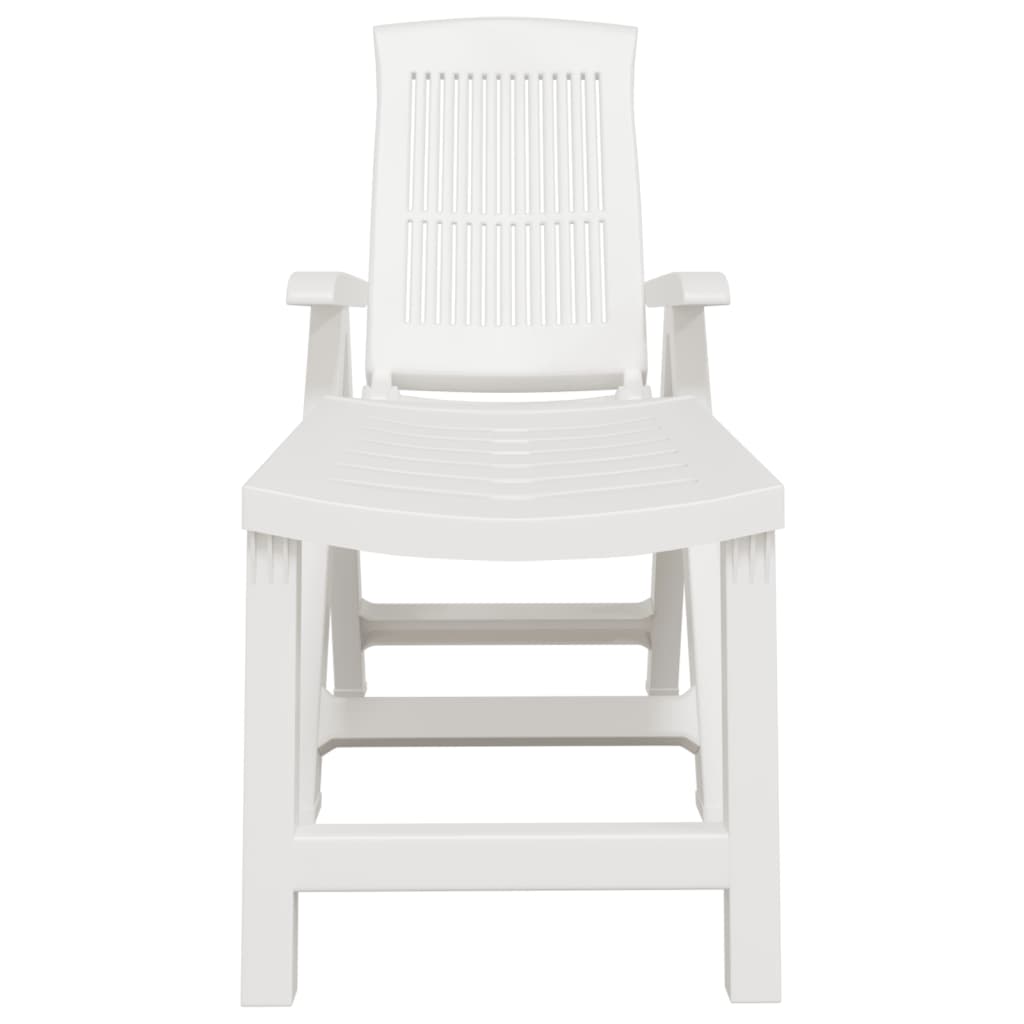 White plastic sun lounger