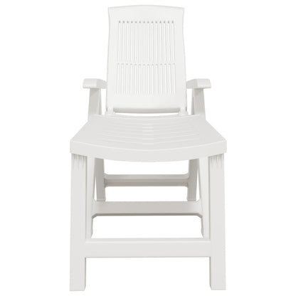 White plastic sun lounger