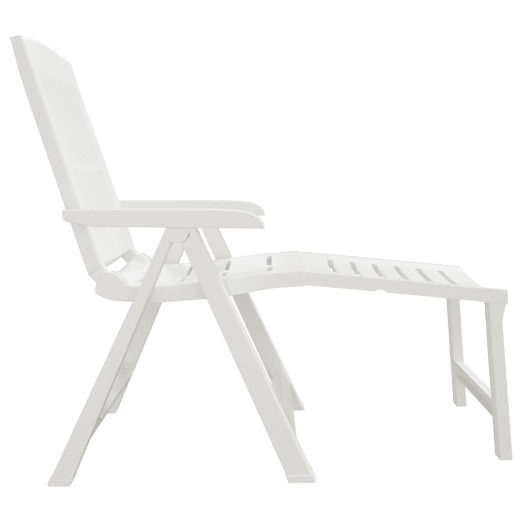 White plastic sun lounger