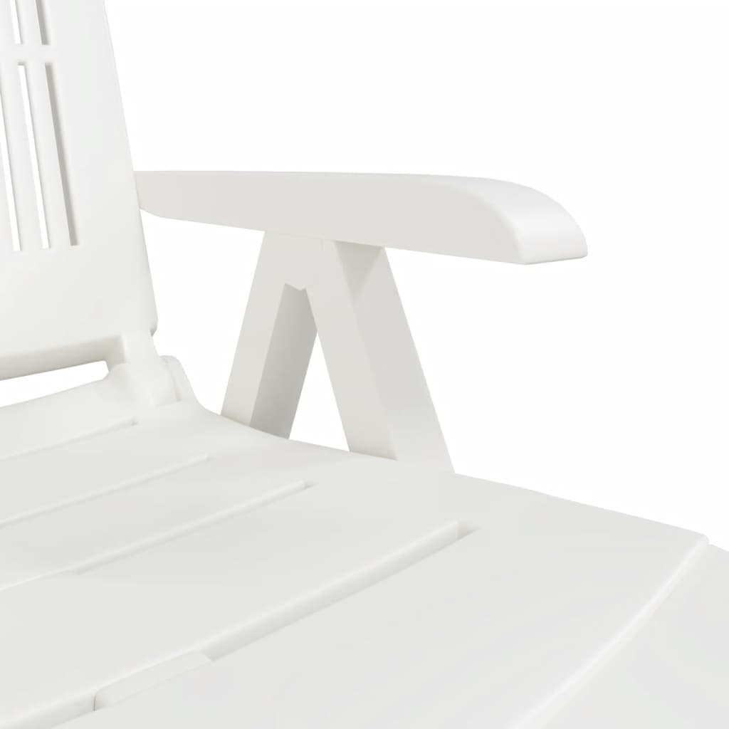 White plastic sun lounger