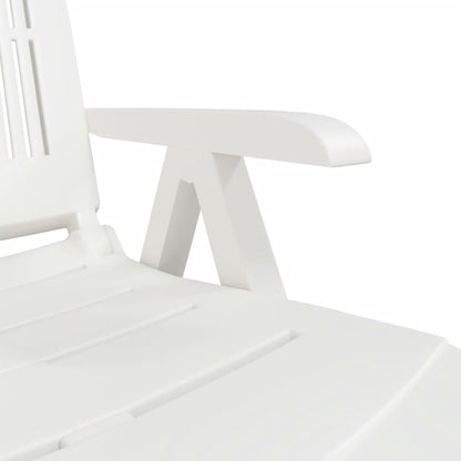White plastic sun lounger