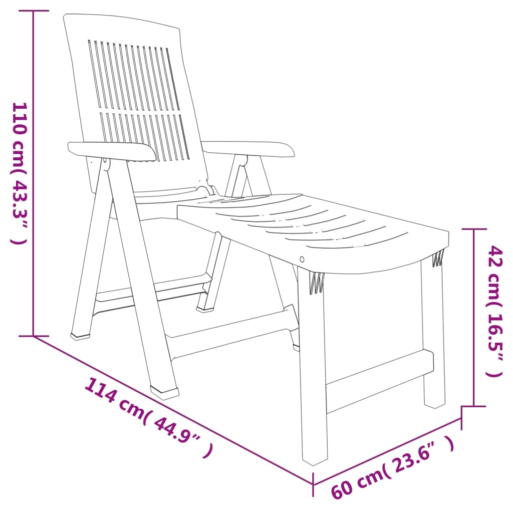 White plastic sun lounger