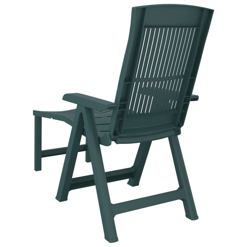 Green plastic sun lounger