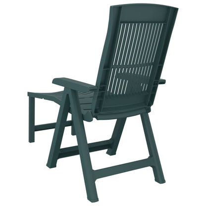 Green plastic sun lounger
