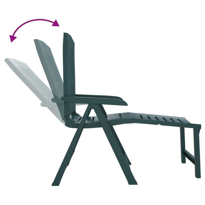 Green plastic sun lounger