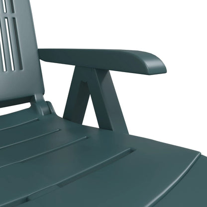 Green plastic sun lounger