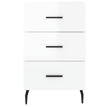 Mesa de cabeceira 40x40x66cm derivados madeira branco brilhante