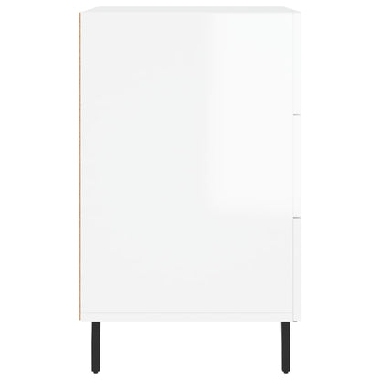 Mesa de cabeceira 40x40x66cm derivados madeira branco brilhante