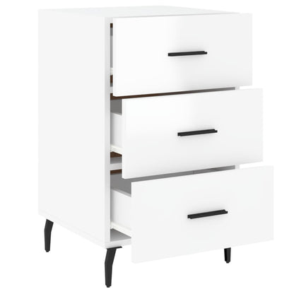 Mesa de cabeceira 40x40x66cm derivados madeira branco brilhante