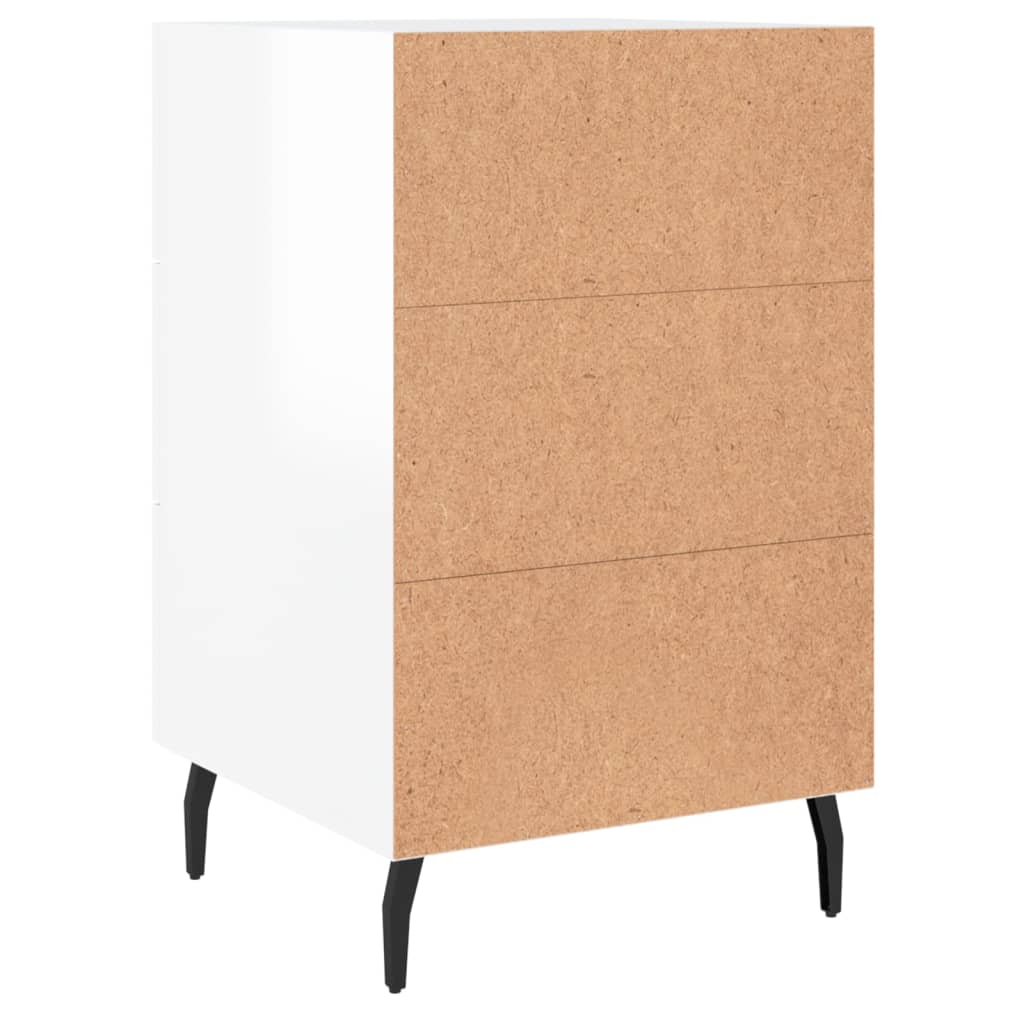 Mesa de cabeceira 40x40x66cm derivados madeira branco brilhante