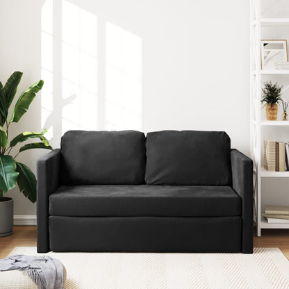 Sofa bed without legs 122x204x55 cm black velvet