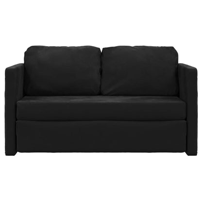 Sofa bed without legs 122x204x55 cm black velvet
