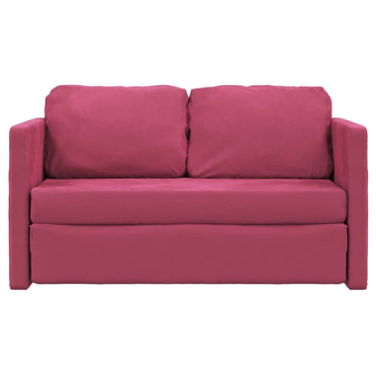 Sofá-cama sem pés 122x204x55 cm veludo vermelho tinto