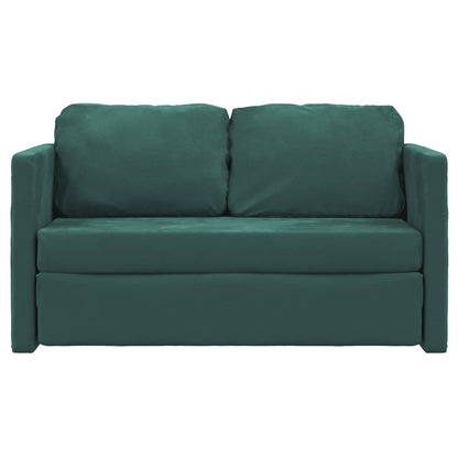 Sofá-cama sem pés 122x204x55 cm veludo verde-escuro
