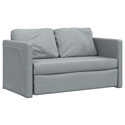 Sofá-cama sem pés 112x174x55 cm tecido cinzento-claro
