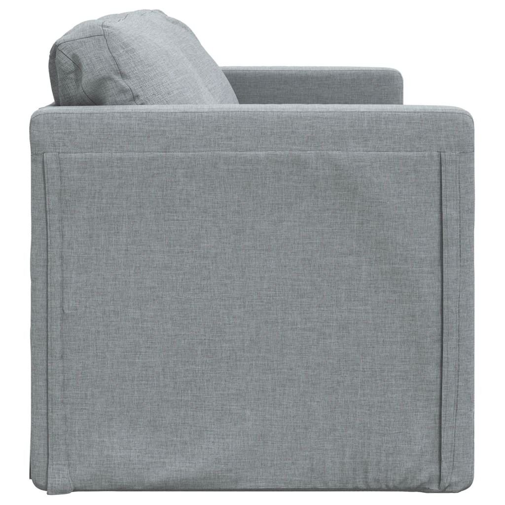 Sofá-cama sem pés 112x174x55 cm tecido cinzento-claro
