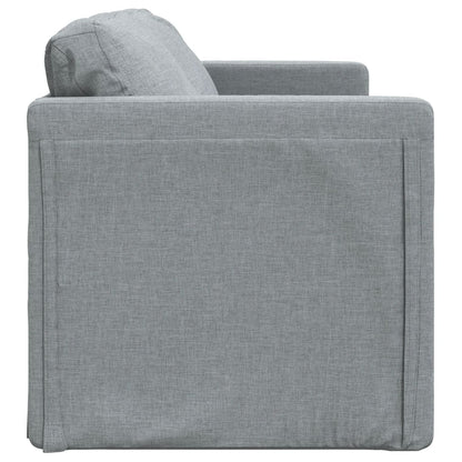 Sofá-cama sem pés 112x174x55 cm tecido cinzento-claro