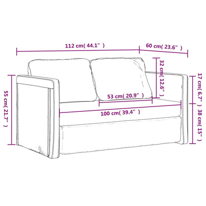 Sofá-cama sem pés 112x174x55 cm tecido cinzento-claro