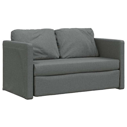 Sofá-cama sem pés 112x174x55 cm tecido cinzento-escuro