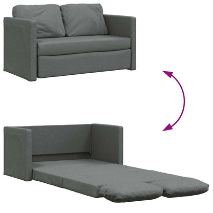 Sofá-cama sem pés 112x174x55 cm tecido cinzento-escuro