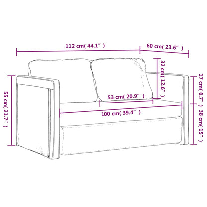 Sofá-cama sem pés 112x174x55 cm tecido cinza-acastanhado