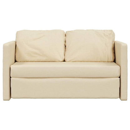 Sofá-cama sem pés 112x174x55 cm tecido cor creme
