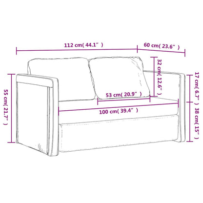 Sofá-cama sem pés 112x174x55 cm tecido cor creme