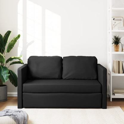 Sofa bed without legs 112x174x55 cm black artificial leather