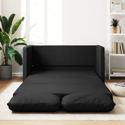 Sofa bed without legs 112x174x55 cm black artificial leather