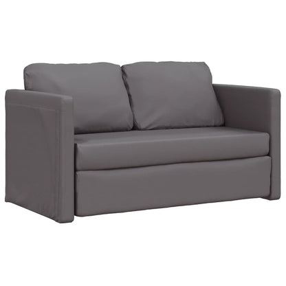 Sofa bed without legs 112x174x55 cm grey faux leather