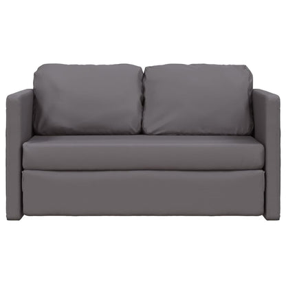 Sofa bed without legs 112x174x55 cm grey faux leather