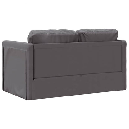 Sofa bed without legs 112x174x55 cm grey faux leather