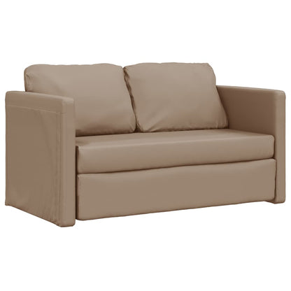 Sofá-cama sem pés 112x174x55 cm couro artificial cappuccino