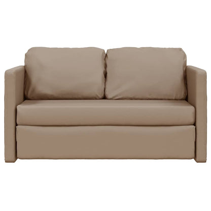 Sofá-cama sem pés 112x174x55 cm couro artificial cappuccino