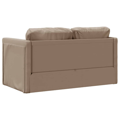 Sofá-cama sem pés 112x174x55 cm couro artificial cappuccino