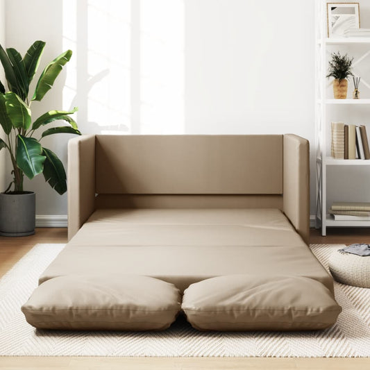 Sofá-cama sem pés 112x174x55 cm couro artificial cappuccino