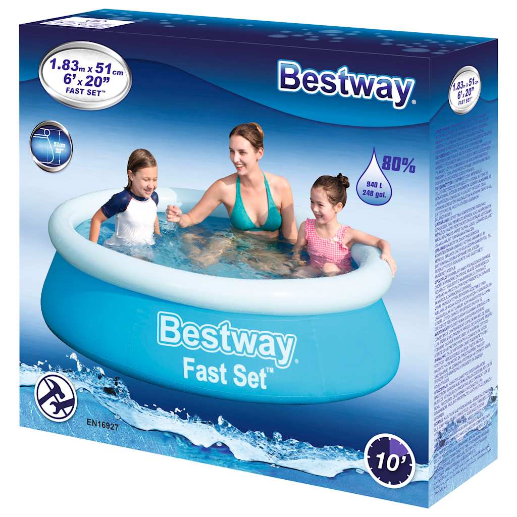 Fast Set Round Inflatable Pool 183x51 cm Blue