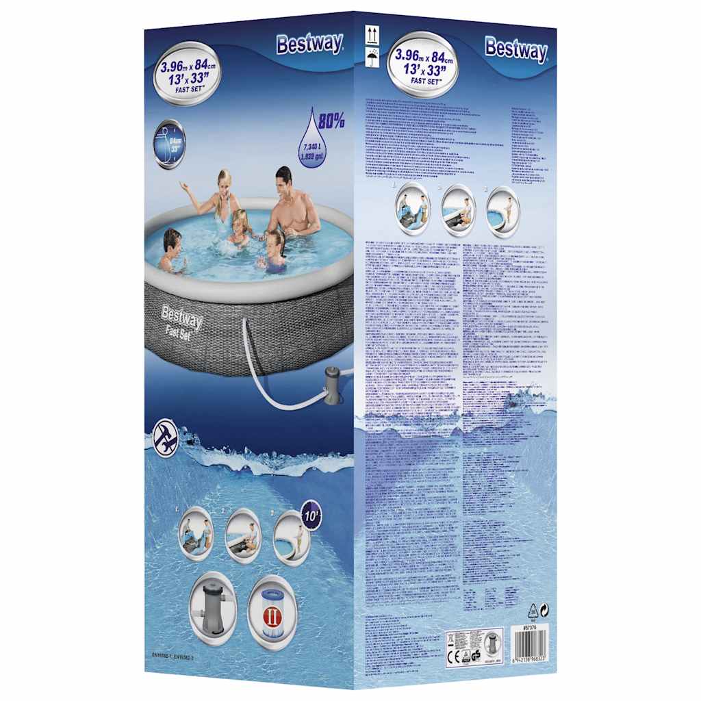 Conjunto piscina insuflável Fast Set com bomba 396x84 cm