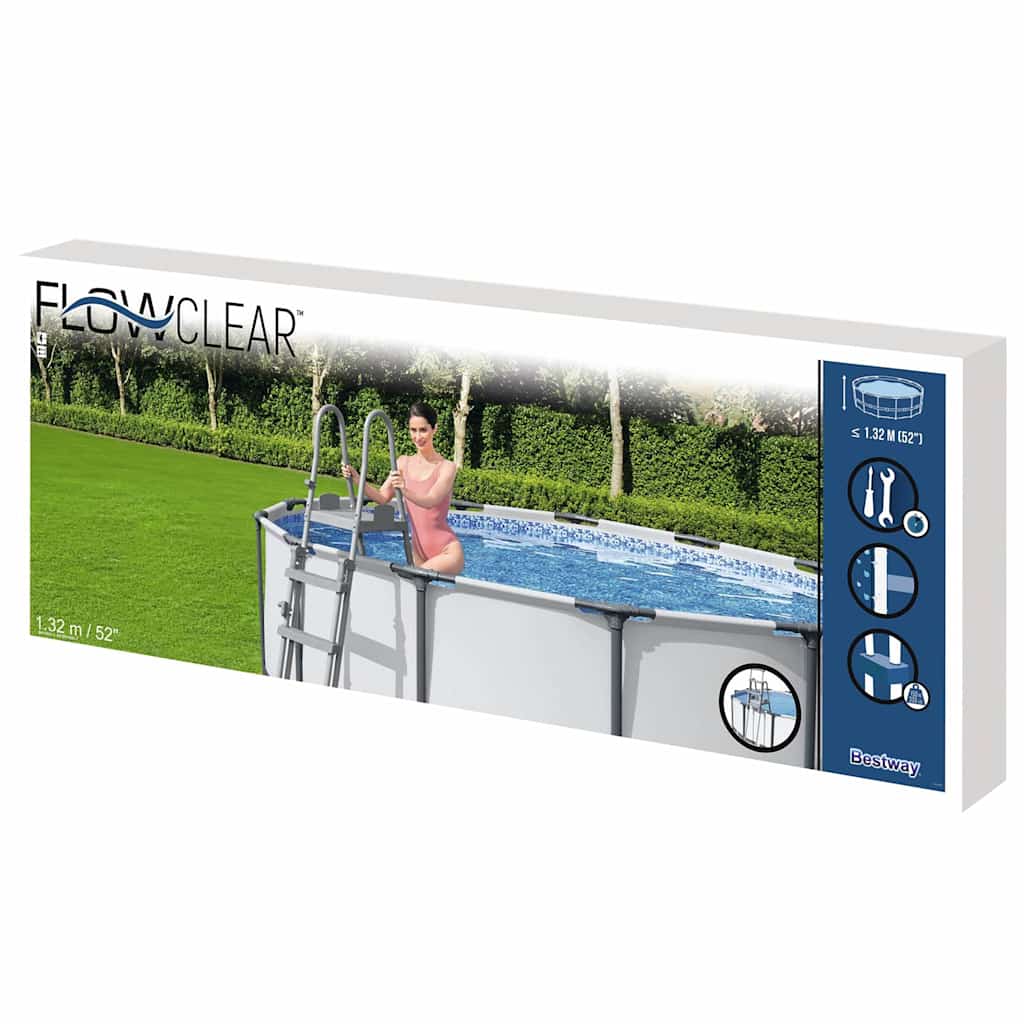 Flowclear pool ladder with 4 steps 132 cm