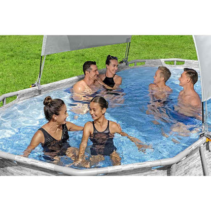 White above ground pool canopy