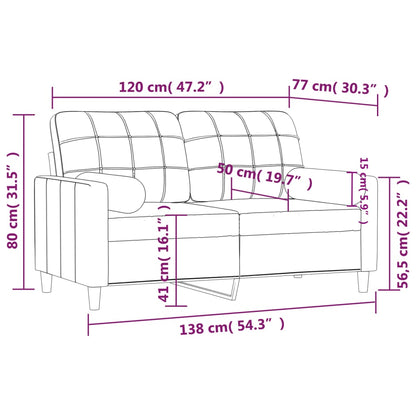 Sofá 2 lugares + almofadas decorativas 120 cm tecido preto