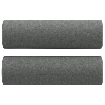 Sofá 2 lugares +almofadas decorativas 140cm tecido cinza-escuro