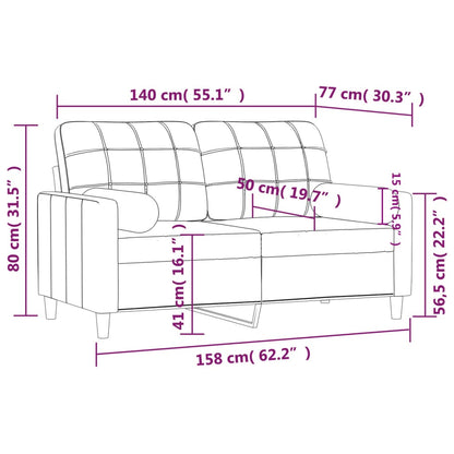 Sofá 2 lugares +almofadas decorativas 140cm tecido cinza-escuro
