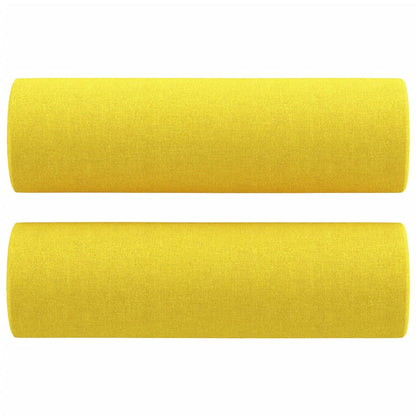 Sofá 3 lugares + almofadas decoração 180cm tecido amarelo-claro